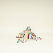Christian Louboutin White Multicolor Crosse Du Desert 100 Ankle Tie Sandals 39