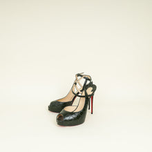 Christian Louboutin Dark Green Croco Embossed Jenlove Alta 120 Pumps 39.5