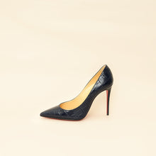 Christian Louboutin Navy Blue Croco-Embossed Kate 110mm Pump 38