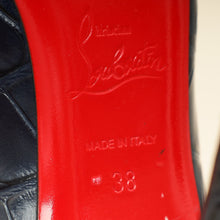 Christian Louboutin Navy Blue Croco-Embossed Kate 110mm Pump 38