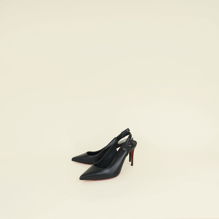 Christian Louboutin Black Lamb Sporty Kate 85 Sling 35