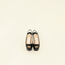 Christian Louboutin Black Lady Peep Slingback Pump 37.5