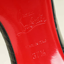 Christian Louboutin Black Iriza Croco Embossed 100 Pumps 37.5