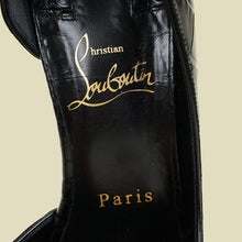 Christian Louboutin Black Iriza Croco Embossed 100 Pumps 37.5