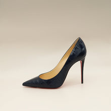 Christian Louboutin Navy Blue Croco-Embossed Kate 110mm Pump 38