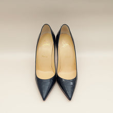 Christian Louboutin Navy Blue Croco-Embossed Kate 110mm Pump 38