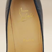 Christian Louboutin Navy Blue Croco-Embossed Kate 110mm Pump 38