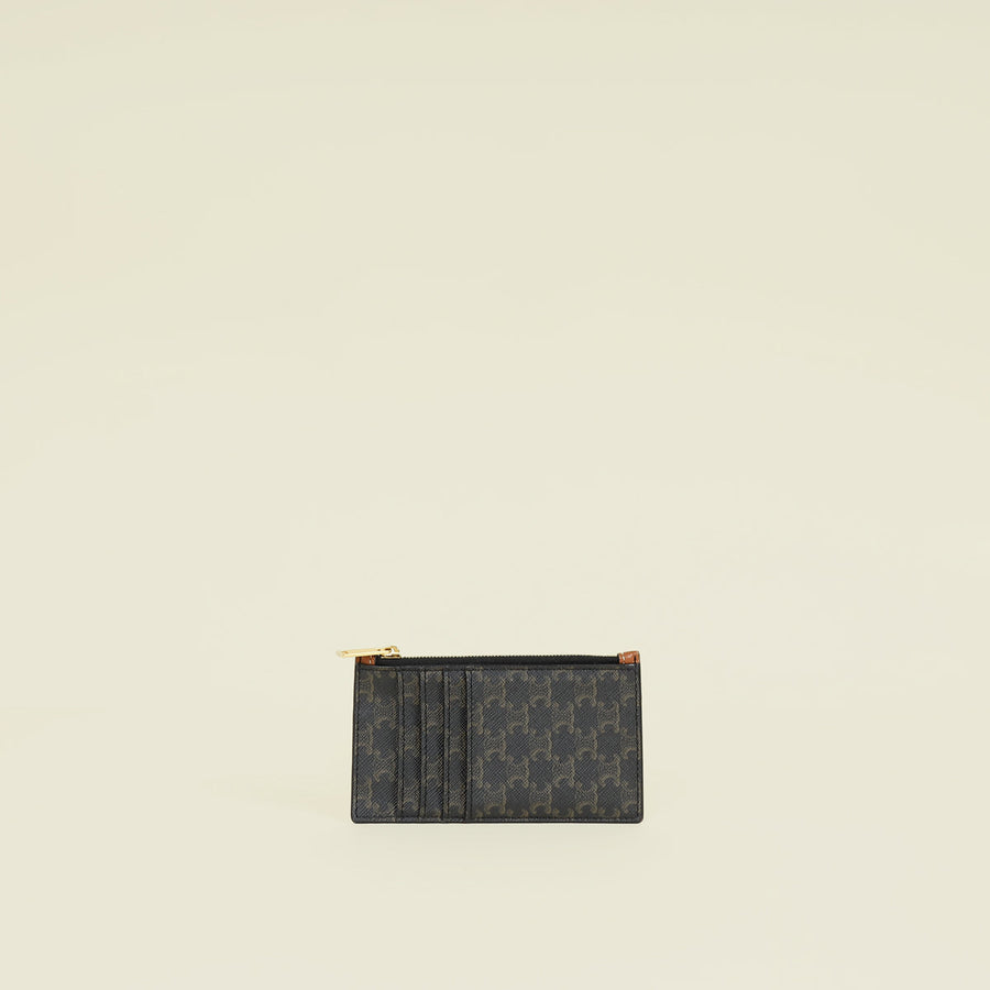 Celine Bicolor Triomphe Zipped Flat Card Holder