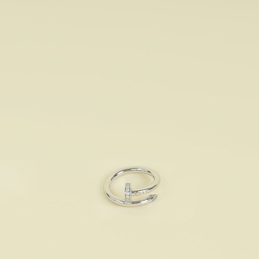 Cartier 18K White Gold Diamonds Classic Model Juste un Clou Ring 52