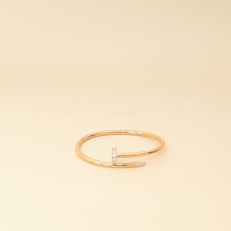 Cartier 18K Rose Gold Diamond Juste Un Clou Classic Bracelet 17