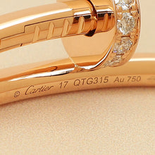 Cartier 18K Rose Gold Diamond Juste Un Clou Classic Bracelet 17