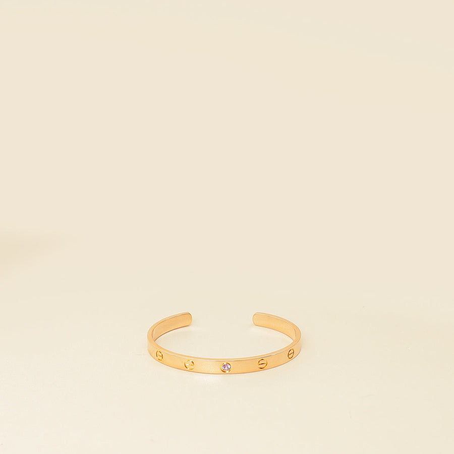 Cartier 18K Rose Gold Pink Sapphire Love Cuff Bracelet 18