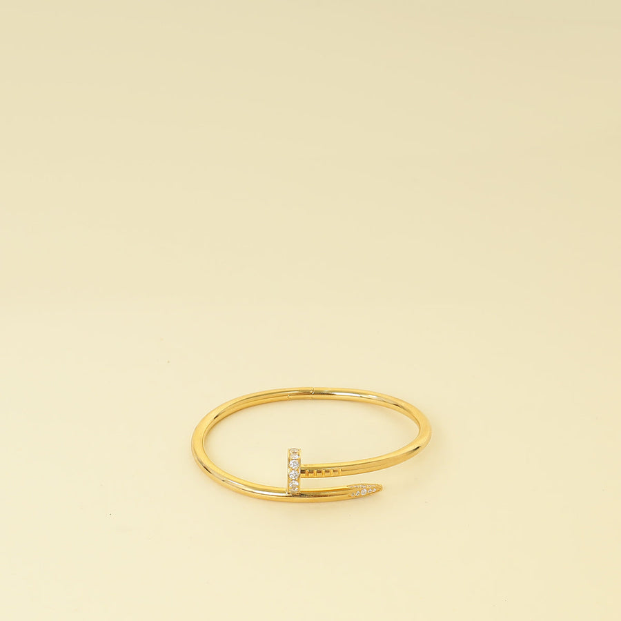 Cartier 18K Yellow Gold Juste Un Clou 32 Diamond Classic Bracelet 16