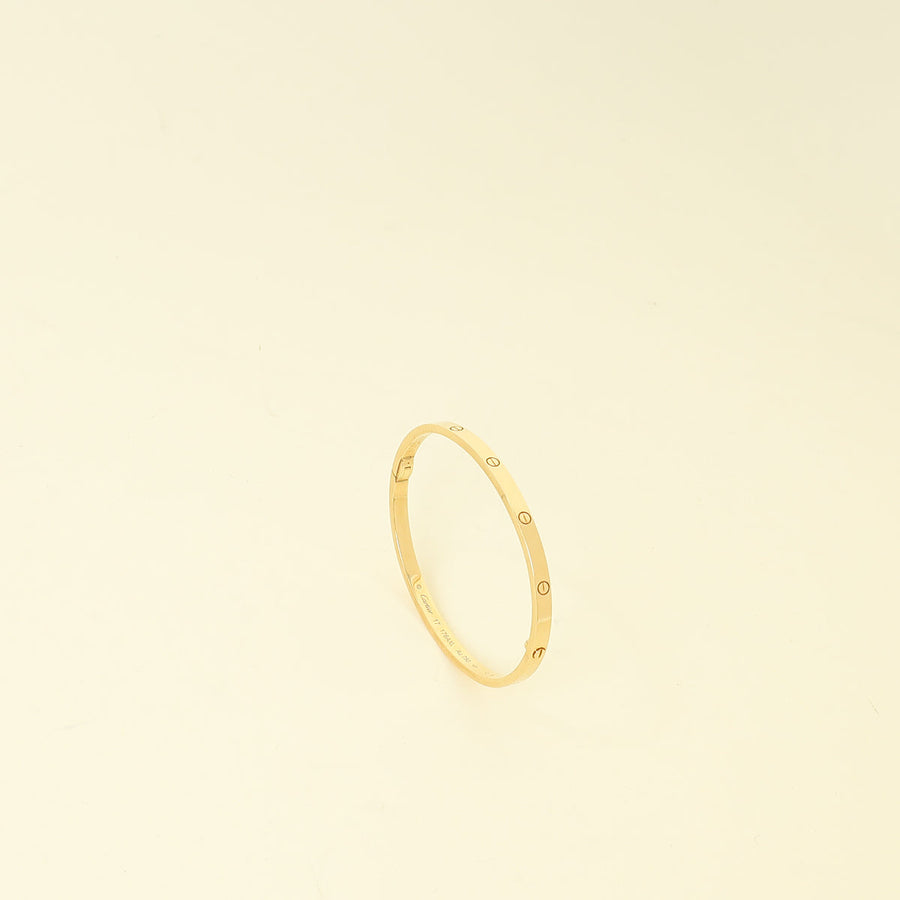 Cartier 18K Yellow Gold Love Small Bracelet 17