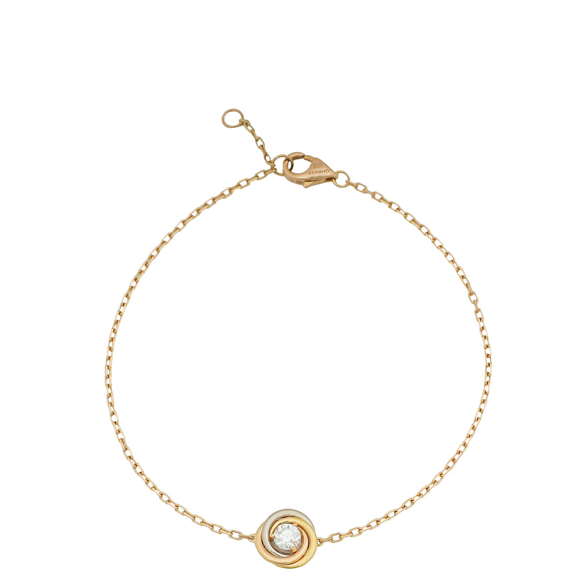 Cartier 18K Trinity 1 Diamond On Chain Bracelet