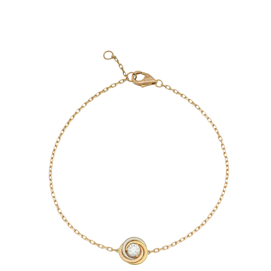 Cartier 18K Trinity 1 Diamond On Chain Bracelet