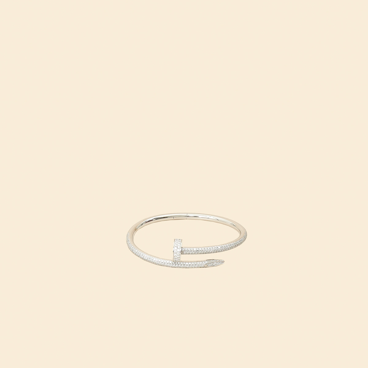 Cartier 18K White Gold Diamonds Classic Model Juste Un CLou Bracelet 15