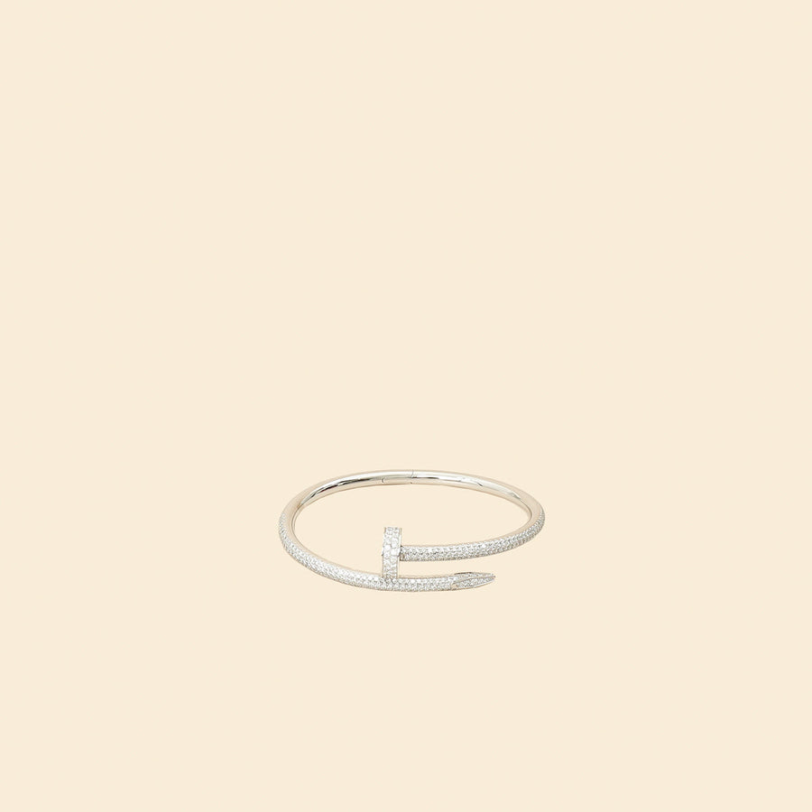 Cartier 18K White Gold Diamonds Classic Model Juste Un CLou Bracelet 15
