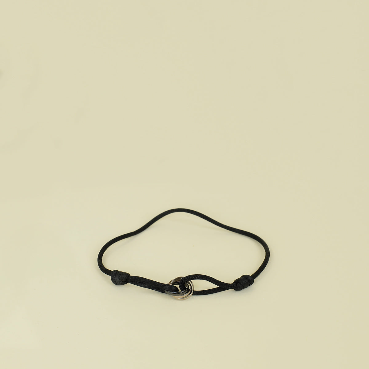 Cartier 18K Trinity White Gold Black Ceramic Cord Bracelet