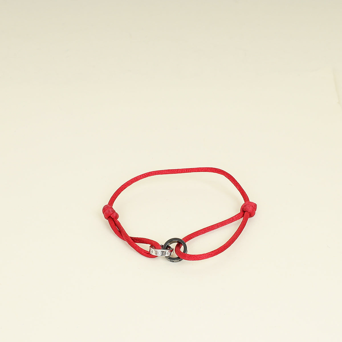 Cartier 18K White Gold Diamond Interlocking Love Cord Bracelet