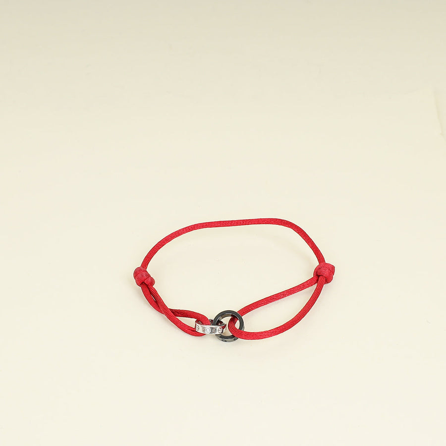 Cartier 18K White Gold Diamond Interlocking Love Cord Bracelet