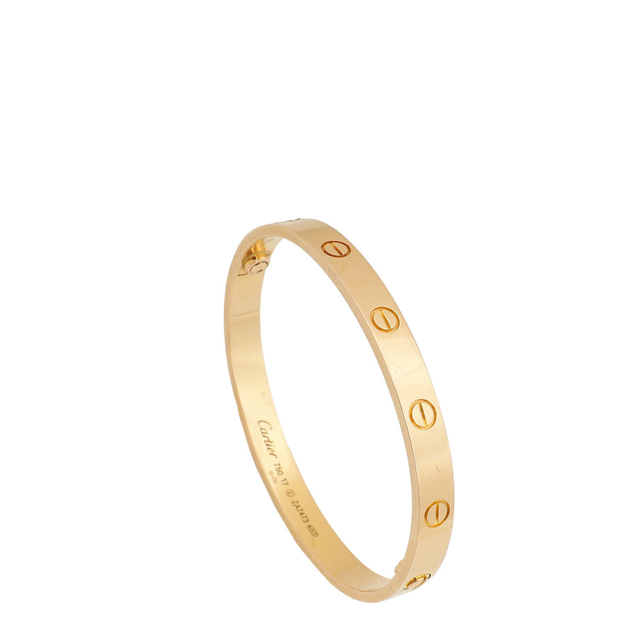 Cartier 18K Rose Gold Love Classic Bracelet 17