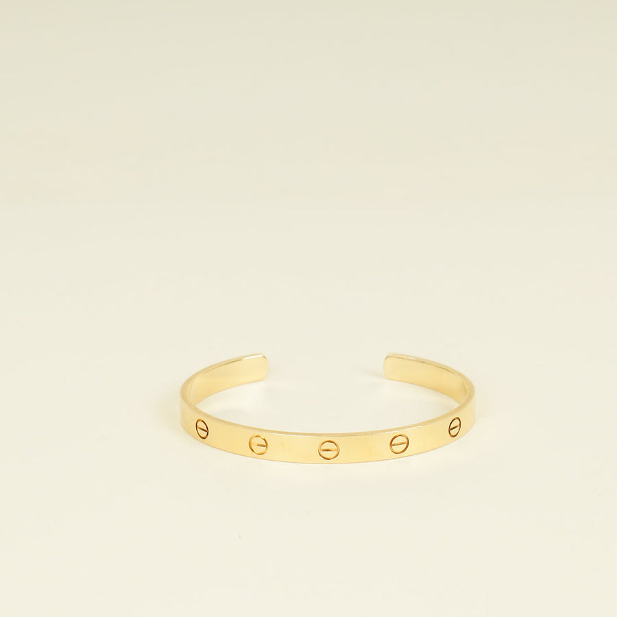 Cartier 18K Yellow Gold Love Cuff Bracelet 18