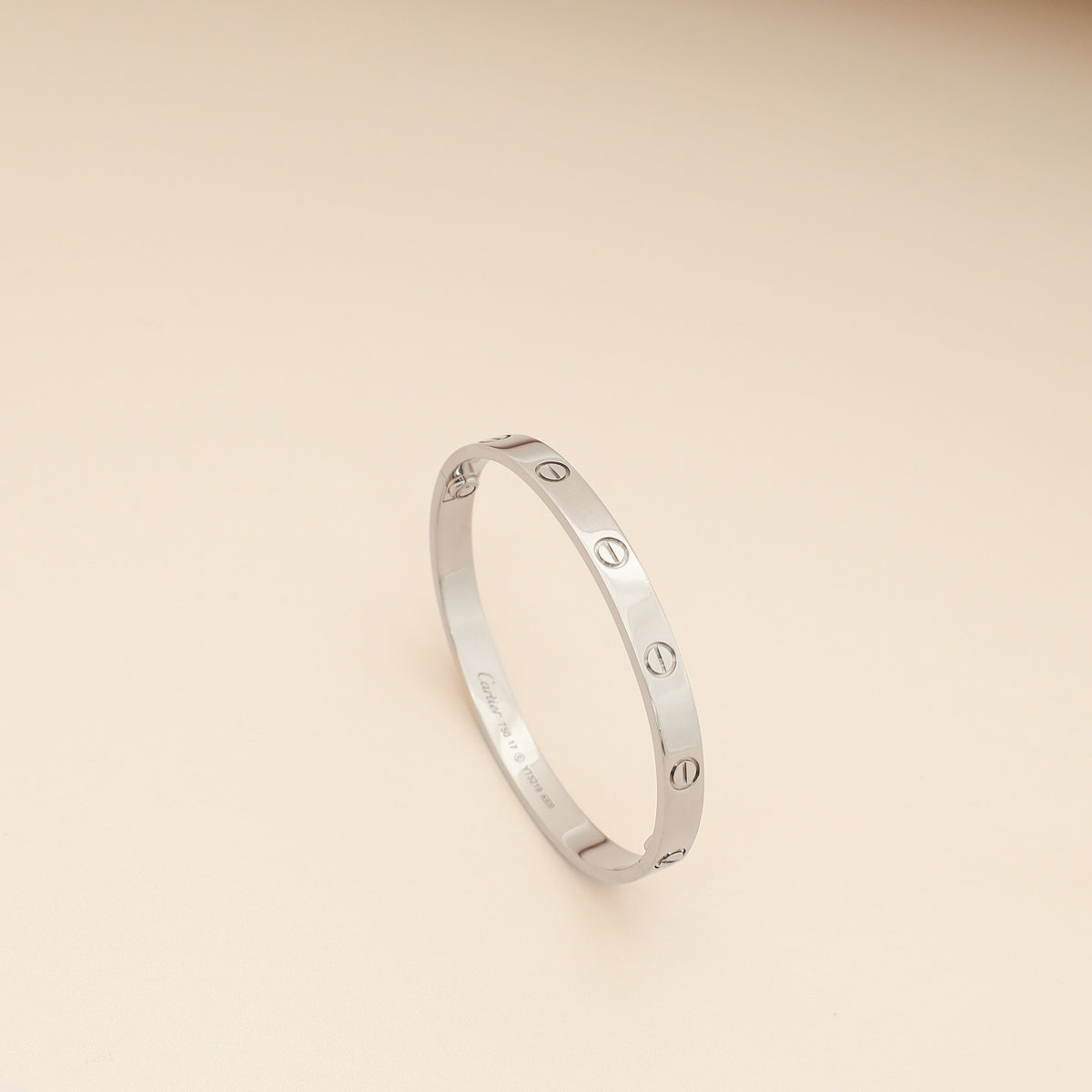 Cartier 18K White Gold Love Classic Model Bracelet 17