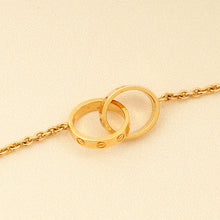 Cartier 18K Yellow Gold Love Hoop On Chain Bracelet 17