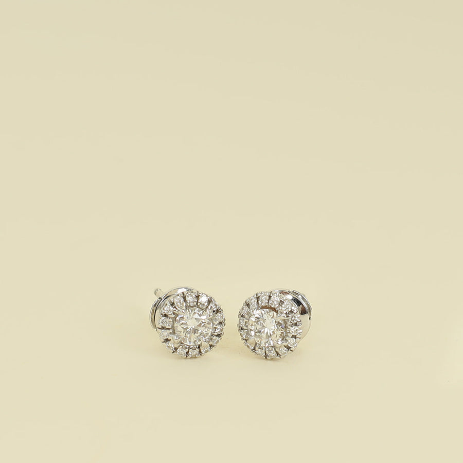 Cartier 18K White Gold Diamond Destinée Stud Earrings