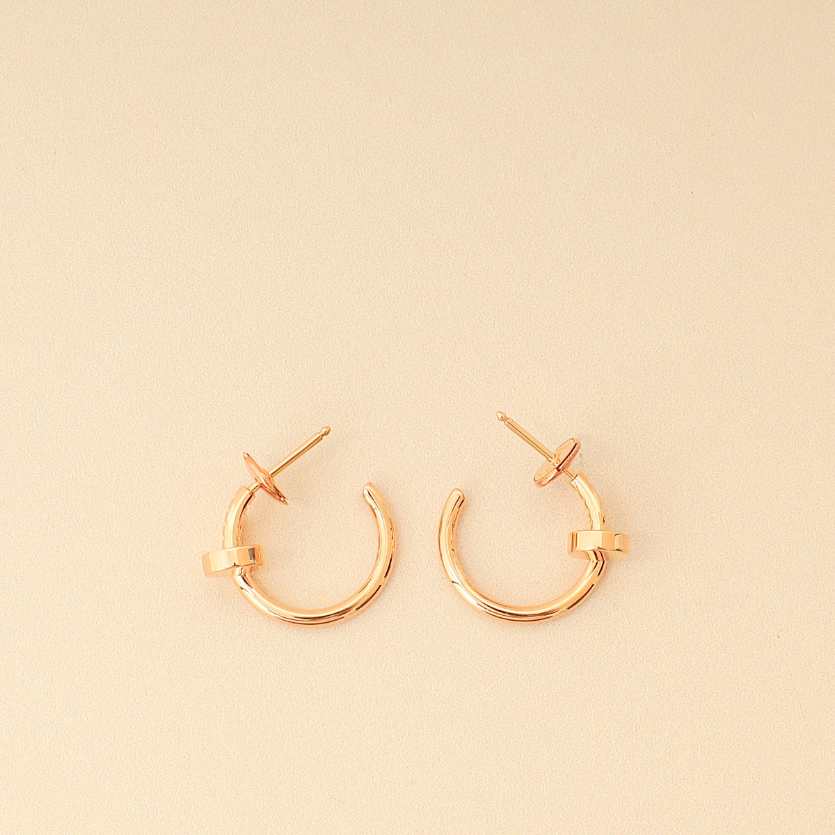 Cartier 18K Rose Gold Juste Un Clou Hoop Earrings, Small Model