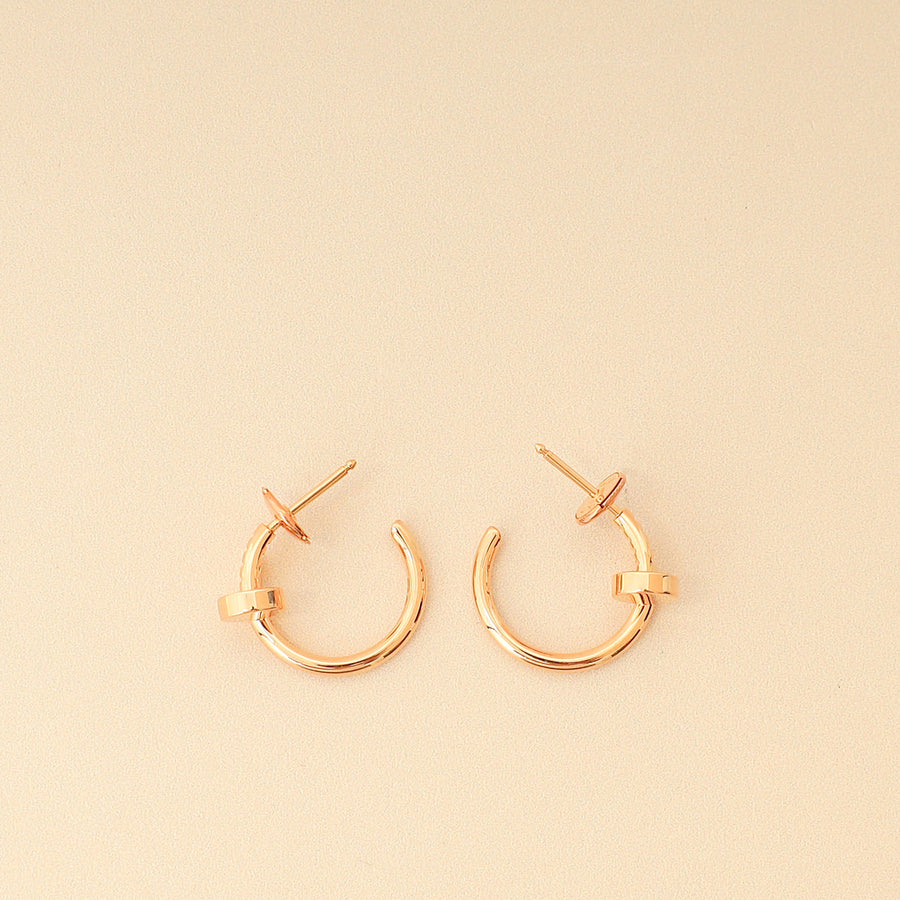 Cartier 18K Rose Gold Juste Un Clou Hoop Earrings, Small Model