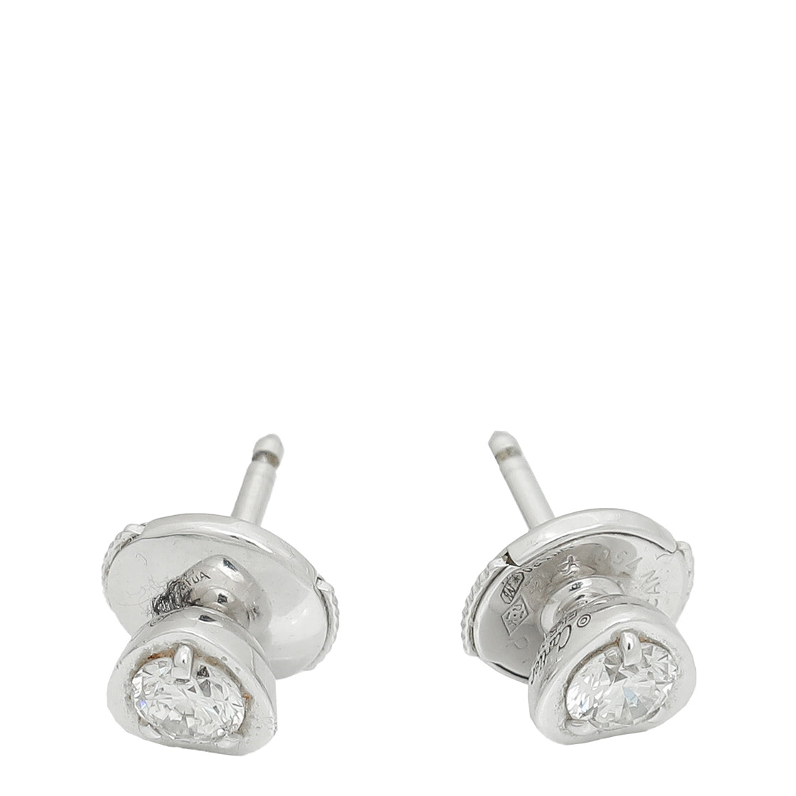 Cartier  18K White Gold Diamond Diamants Legers de Cartier Heart Motif Earrings