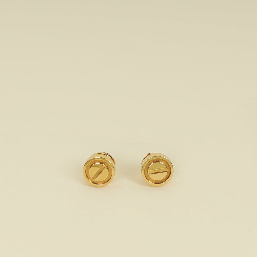 Cartier 18K Yellow Gold Love Stud Earrings