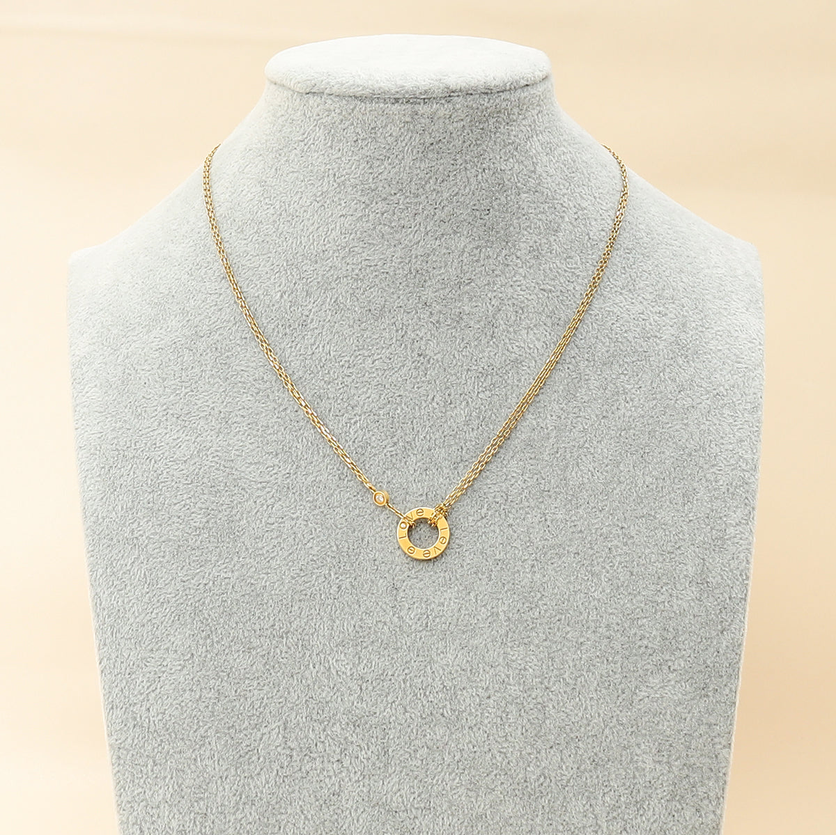 Cartier 18K Yellow Gold 2 Diamonds Love Pendant