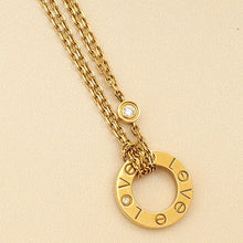 Cartier 18K Yellow Gold 2 Diamonds Love Pendant