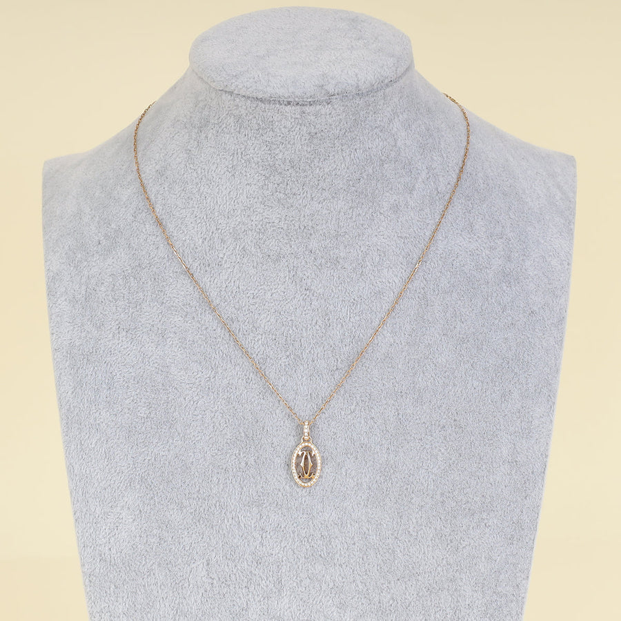 Cartier 18K Rose Gold Diamond Logo Double C Pendant Necklace