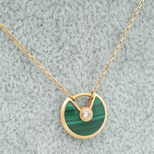 Cartier 18K Rose Gold Diamond Malachite Amulette De Cartier XS Model Necklace
