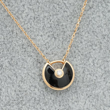 Cartier 18K Rose Gold Diamond Onyx Amulette de Cartier Necklace