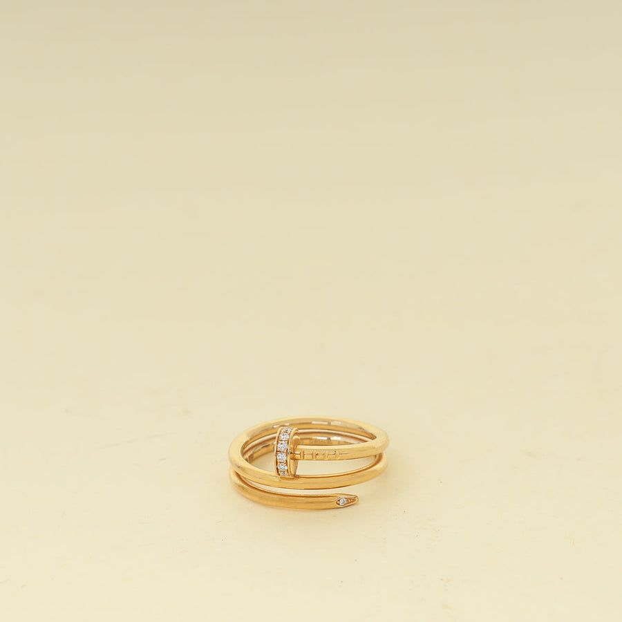Cartier 18K Rose Gold Juste Un Clou Double Ring 50
