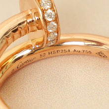Cartier 18K Rose Gold Diamond Juste Un Clou Ring, Classic Model 52
