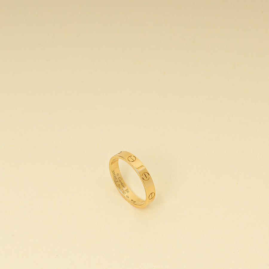 Cartier 18K Yellow Gold Small Model Love Wedding Band 3.6mm Ring 56