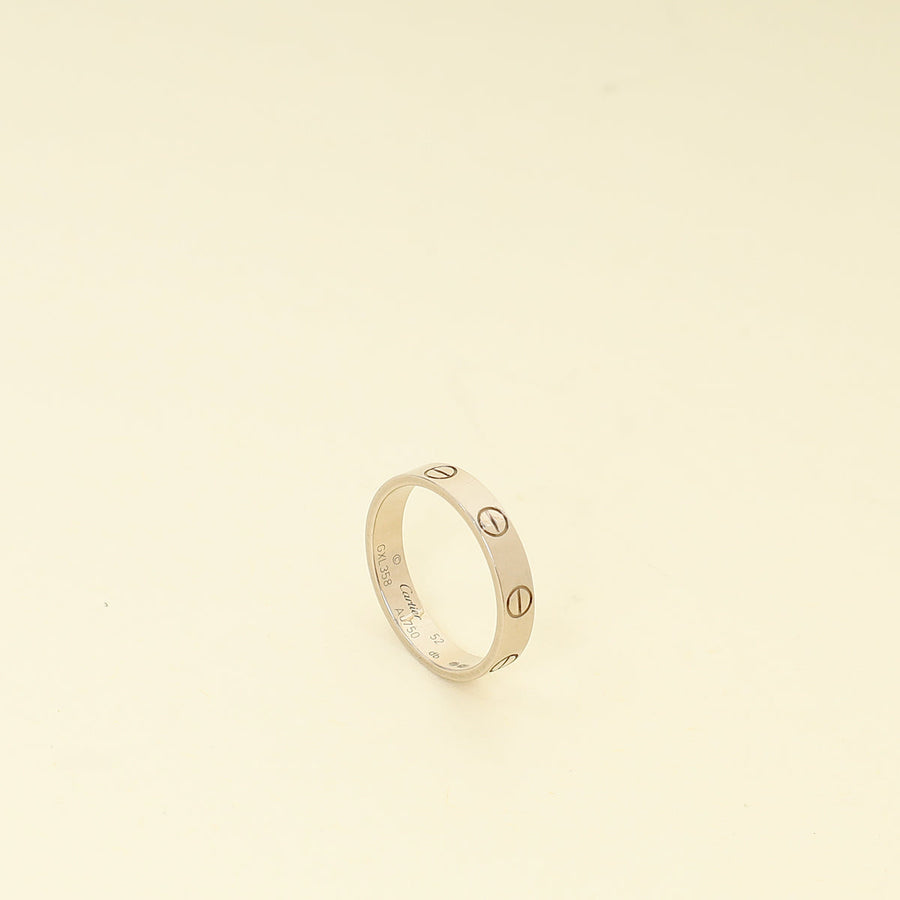 Cartier 18K White Gold Love Ring Small Model 52