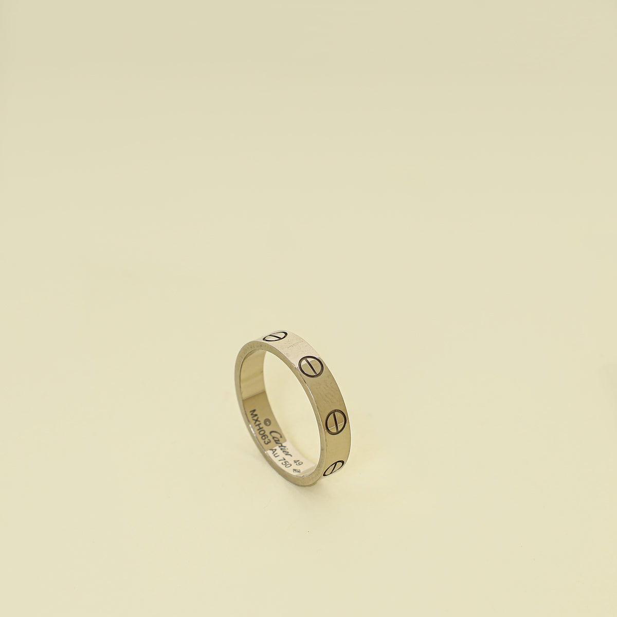 Cartier 18K White Gold Love Small Model Ring 49