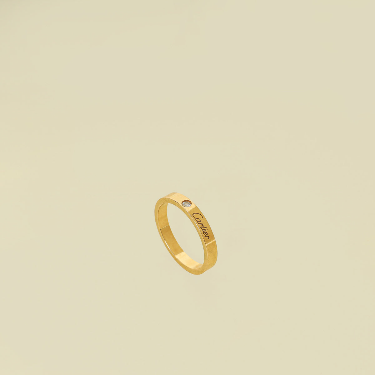 Cartier 18K Rose Gold Diamond C de Cartier Wedding Band 57