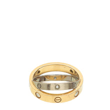 Cartier 18K Pink/White Gold Love Double Band Ring 49