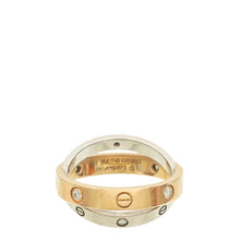 Cartier 18K Pink/White Gold Love Double Band Ring 49
