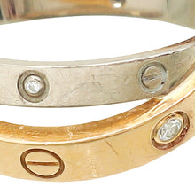 Cartier 18K Pink/White Gold Love Double Band Ring 49