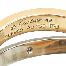 Cartier 18K Pink/White Gold Love Double Band Ring 49
