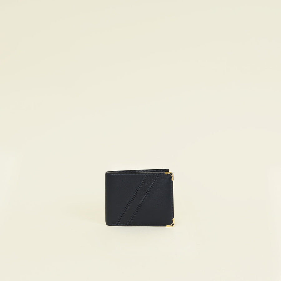 Cartier Navy Diagonal Stitched Wallet